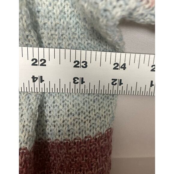 American Rag Striped Knit Open Front Cardigan Boho Cottage Cozy Sweater Medium - Picture 8 of 9
